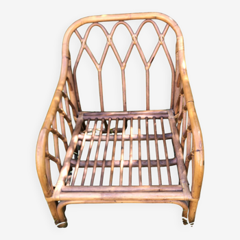 Vintage 60s/70s bamboo rattan armchair
