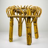 Vintage rattan stool, Italy, 1960s