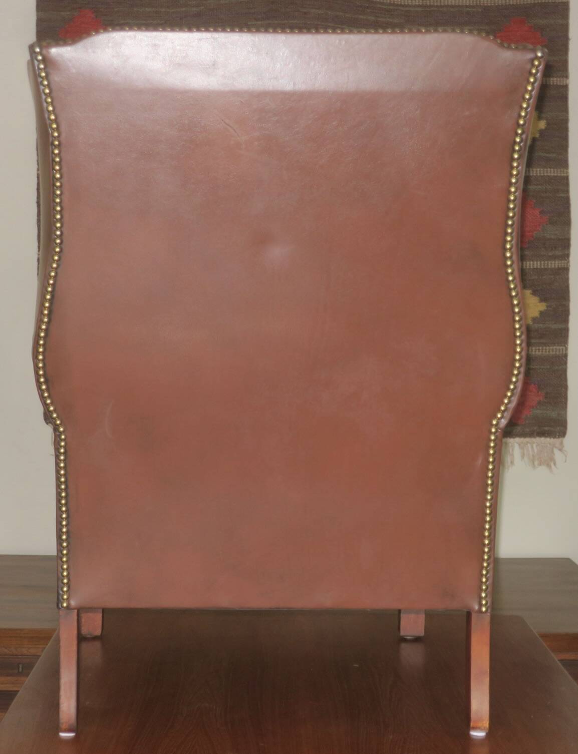 Vintage wingback lounge chair in brown leather, 1970s