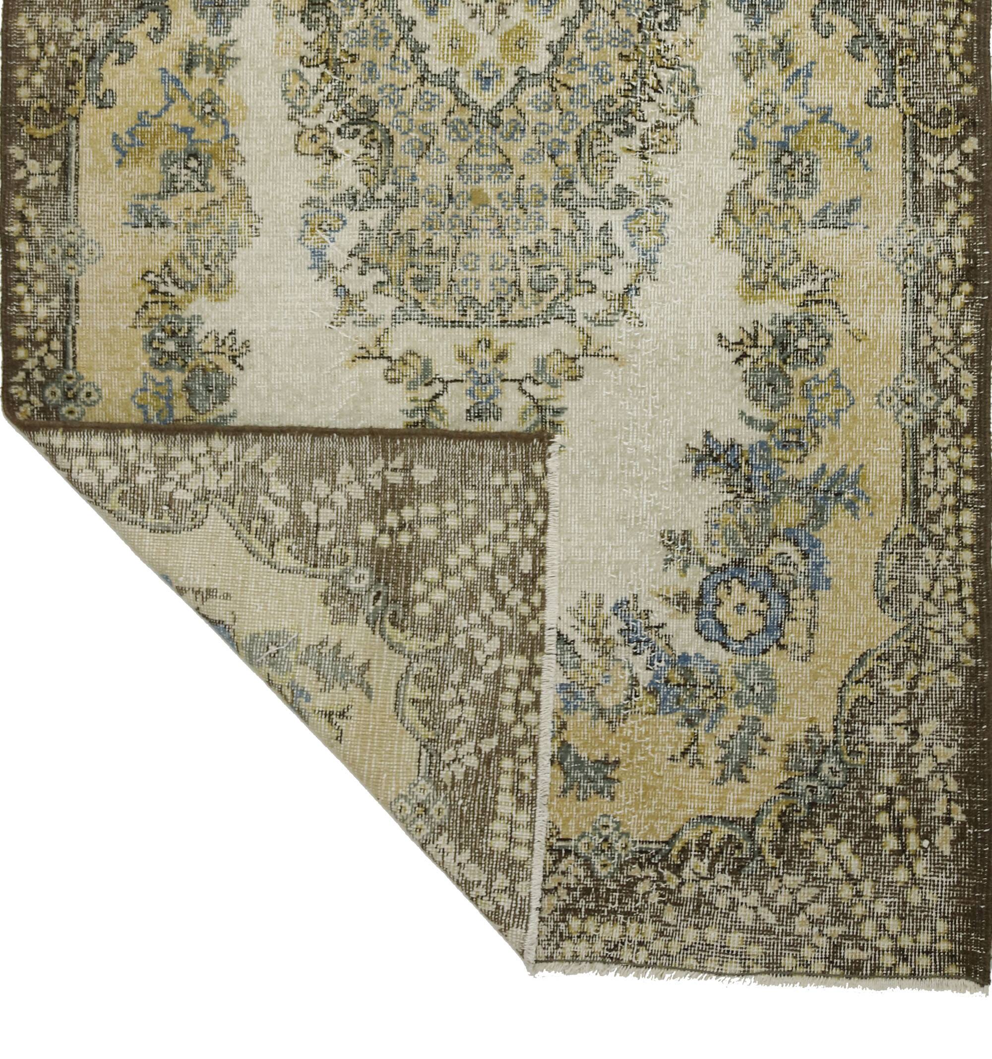 Turkish Anatolian Handmade Vintage Area Rug 214 cm x 126 cm