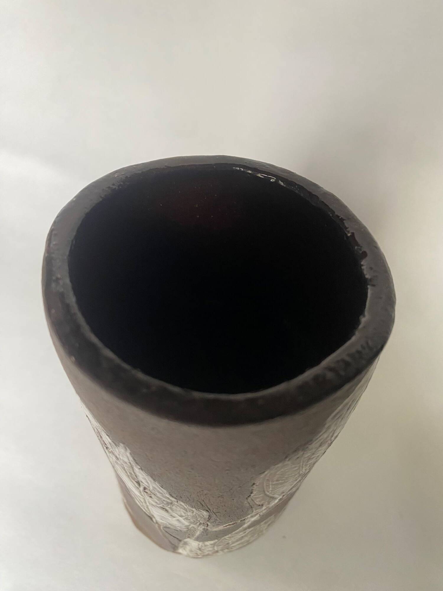 Vintage signed terracotta vase