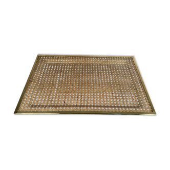 Brass plexi cane tray from the 70s
