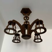 50s wooden chandelier