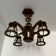 Lustre 4 feux en bois, années 50