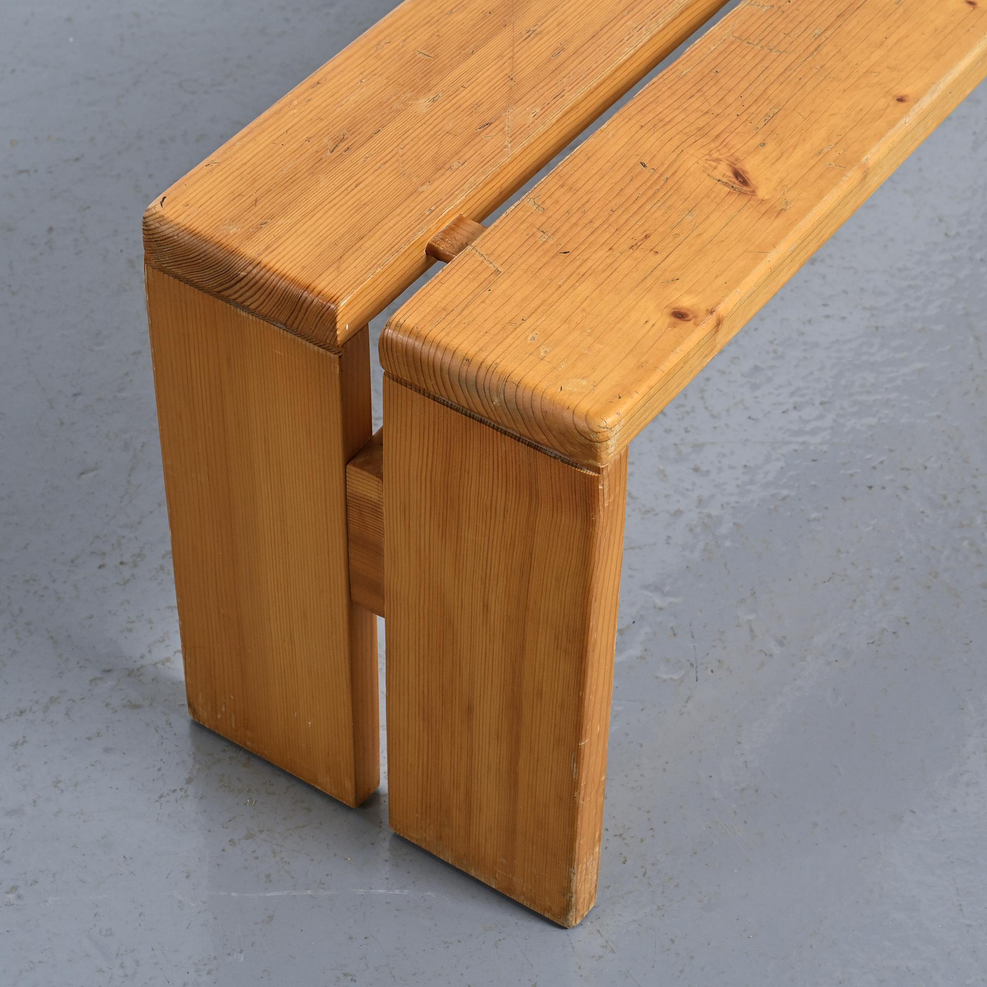 Banc en pin massif, Les Arcs, circa 1973