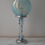 Vintage art deco crystal and opaline lamp