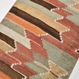 Tribal Pattern Vintage Kilim Runner Rug, 80x347Cm