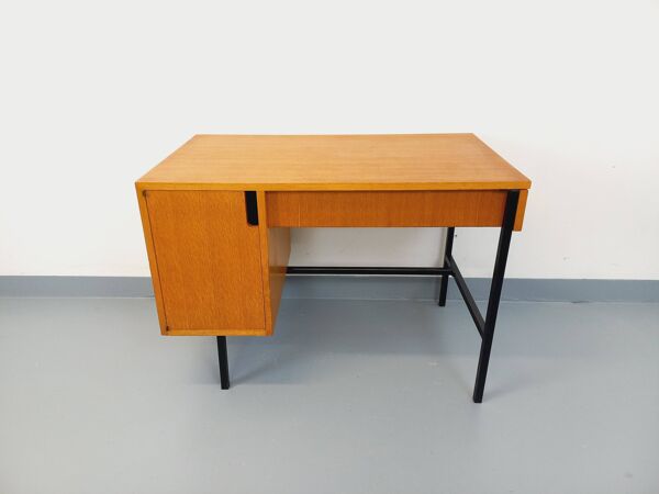 Bureau moderniste vintage Multitable par Jacques Hitier en bois de chêne