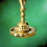 Pair of English polished brass candlesticks – vintage candle holders made in England – elegant classic decoration