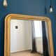 Louis-Philippe beaded mirror gilded with gold leaf, mercury glass, 138cm/103cm