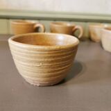 Set of 8 large vintage stoneware cups