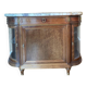 Louis XVI side table in precious wood, marble and glass-fronted cabinet – Haentgès Frères
