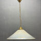 White Murano Glass Pendant Light with Black Rim, Italy, Mid-Century