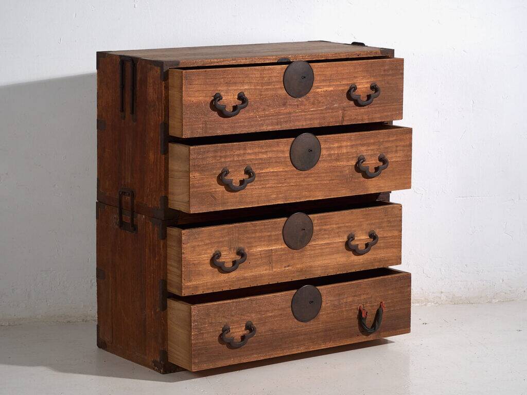 Antique Japanese tansu with multiple drawers – Meiji/Taishō period (c.1868-1926) #16
