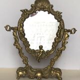 Golden bronze table mirror 30x33cm