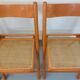 Set of 4 vintage folding chairs from Habitat made of beech wood and caning.
