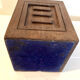 Brutalist folk art lamp base in teak from the 40s/50s.