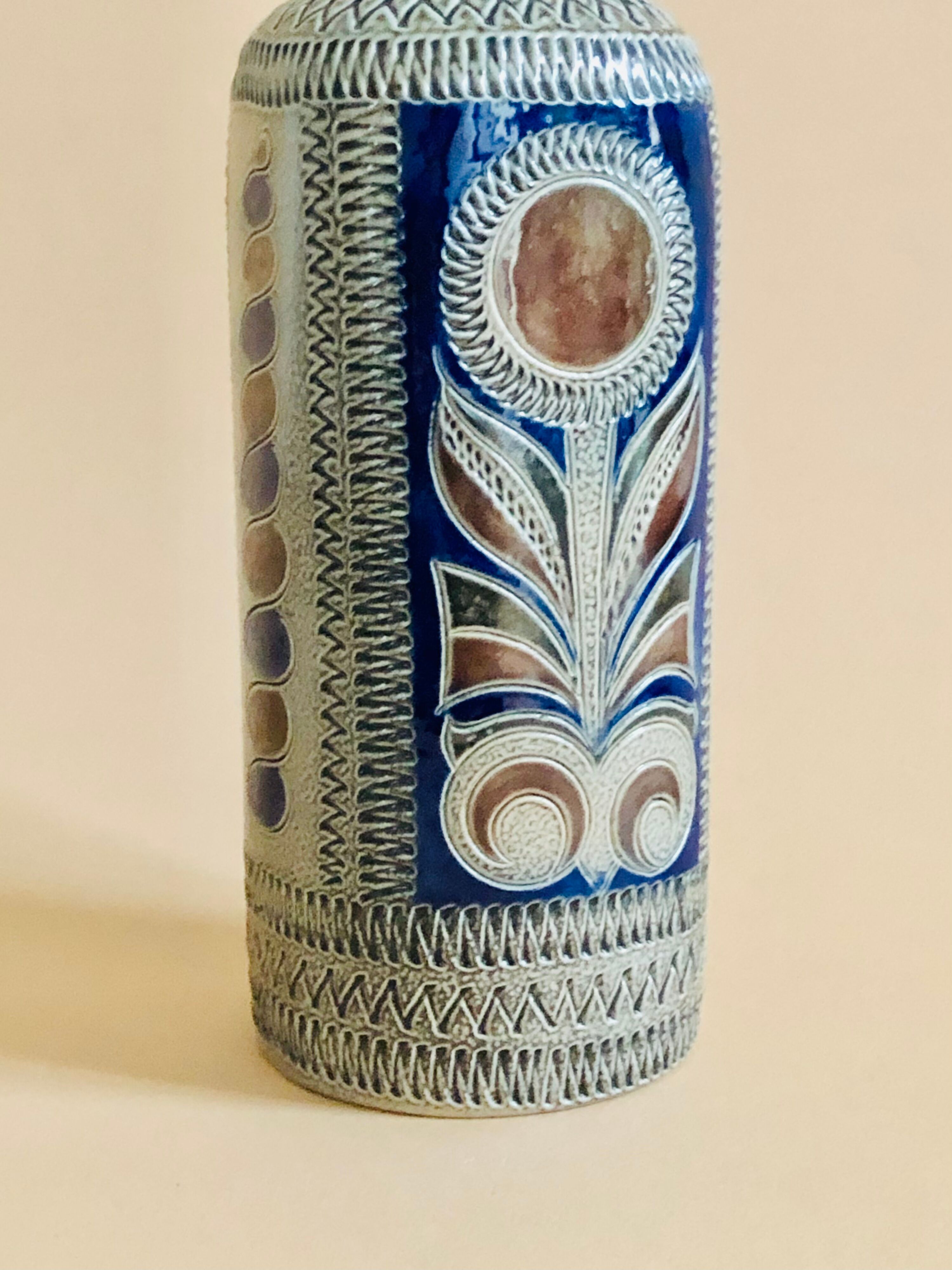 Vintage ceramic soliflore bottle Westerwald, Germany