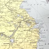 Vintage map Asia China Korea 43x43cm from 1950