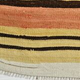 2x12 Warm Earth Tones Striped Lon Kilim Runner Rug, 65x366 Cm