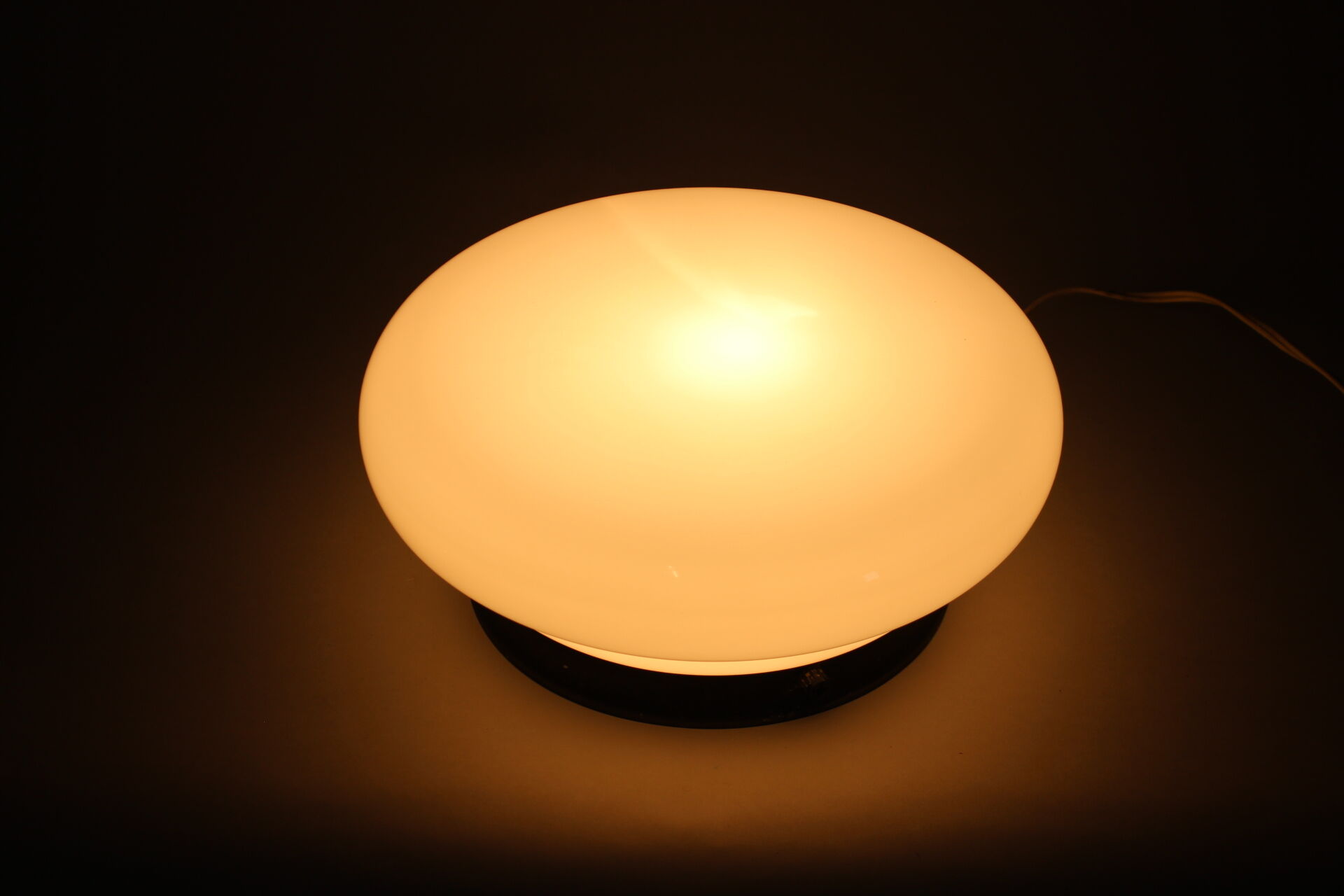 Glass flush mount light czechoslovakia, 1970