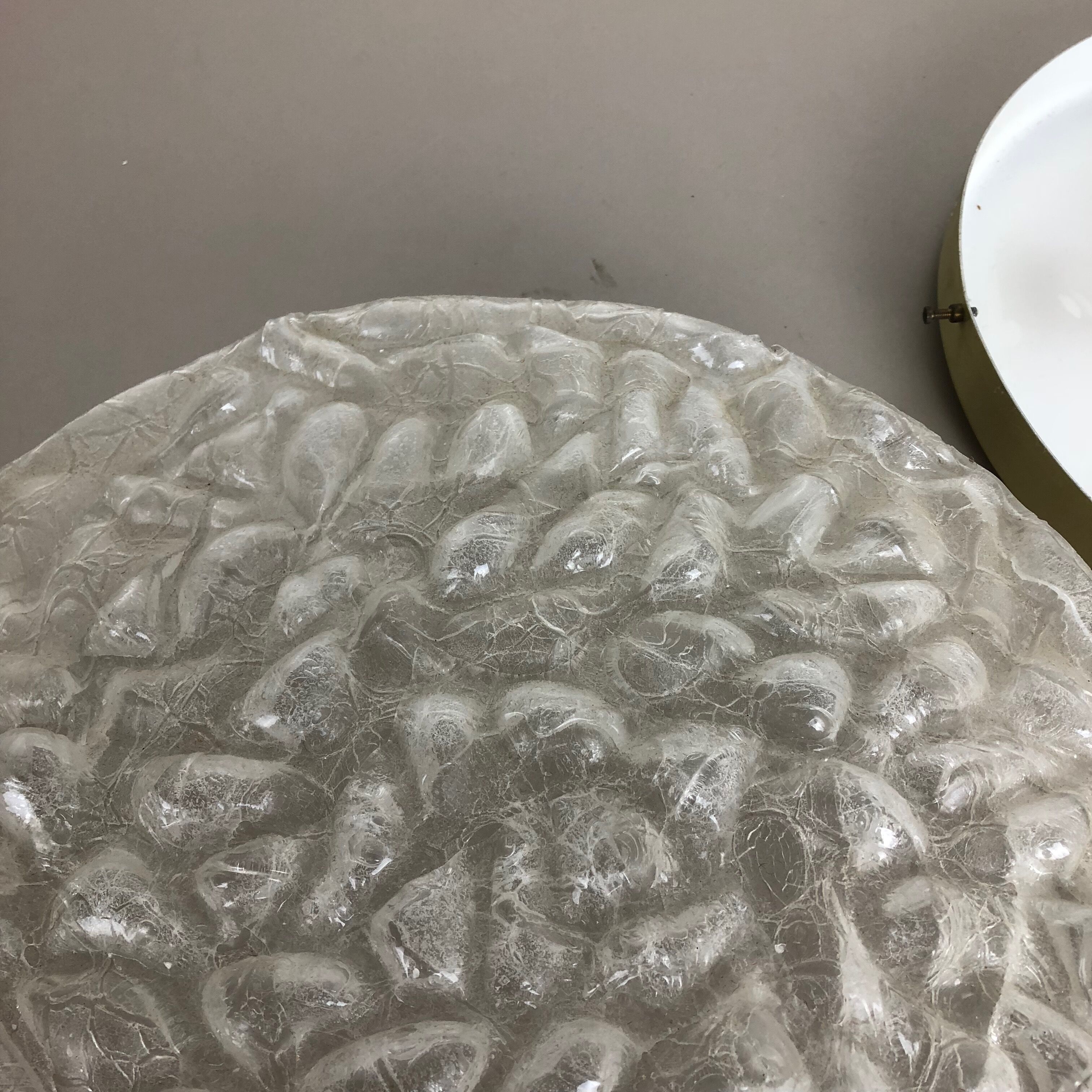 Modernist bubble glass and metal wall light by Doria lights, 1970s, germany