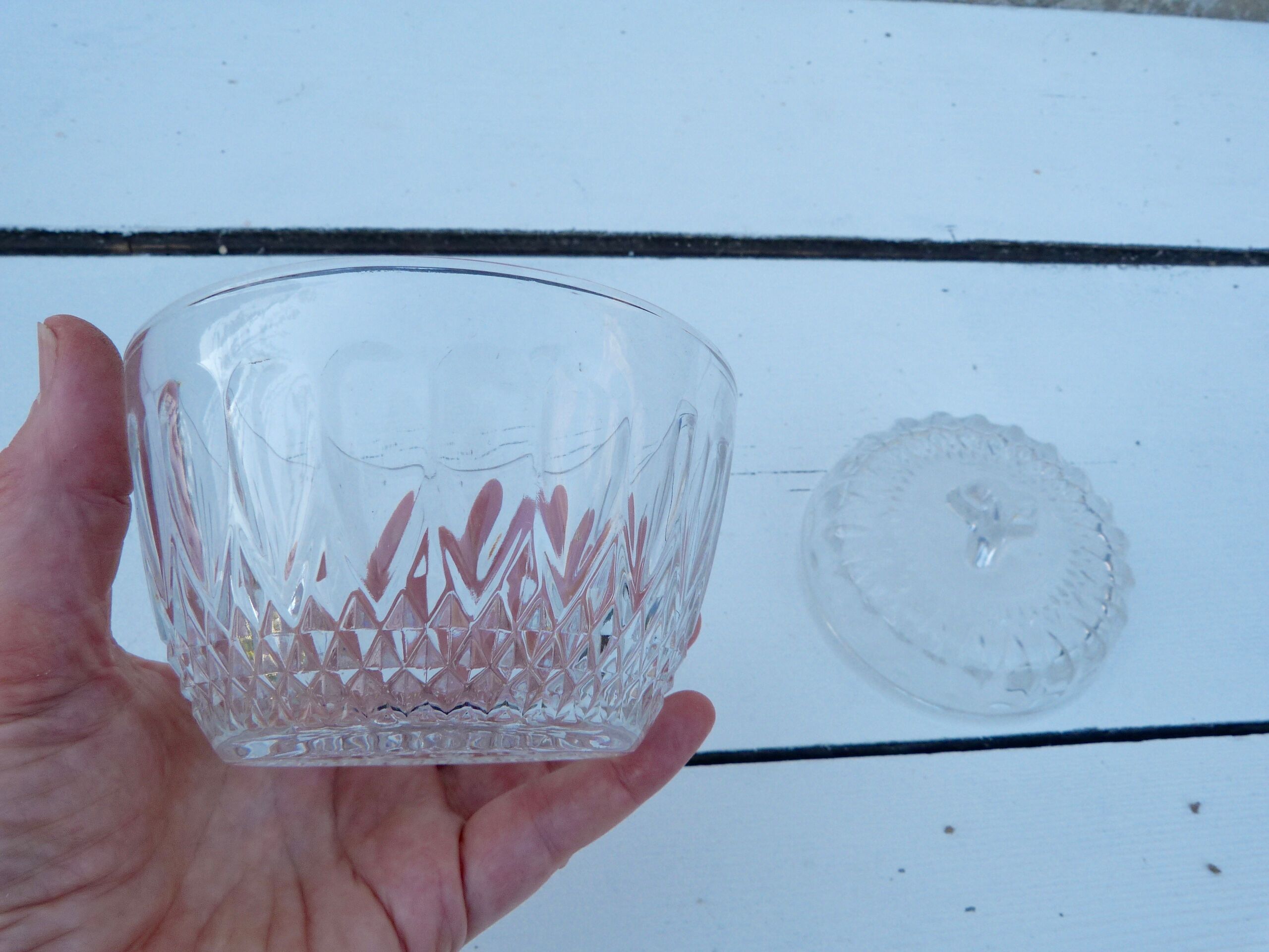 Candy glass molded vintage 1970