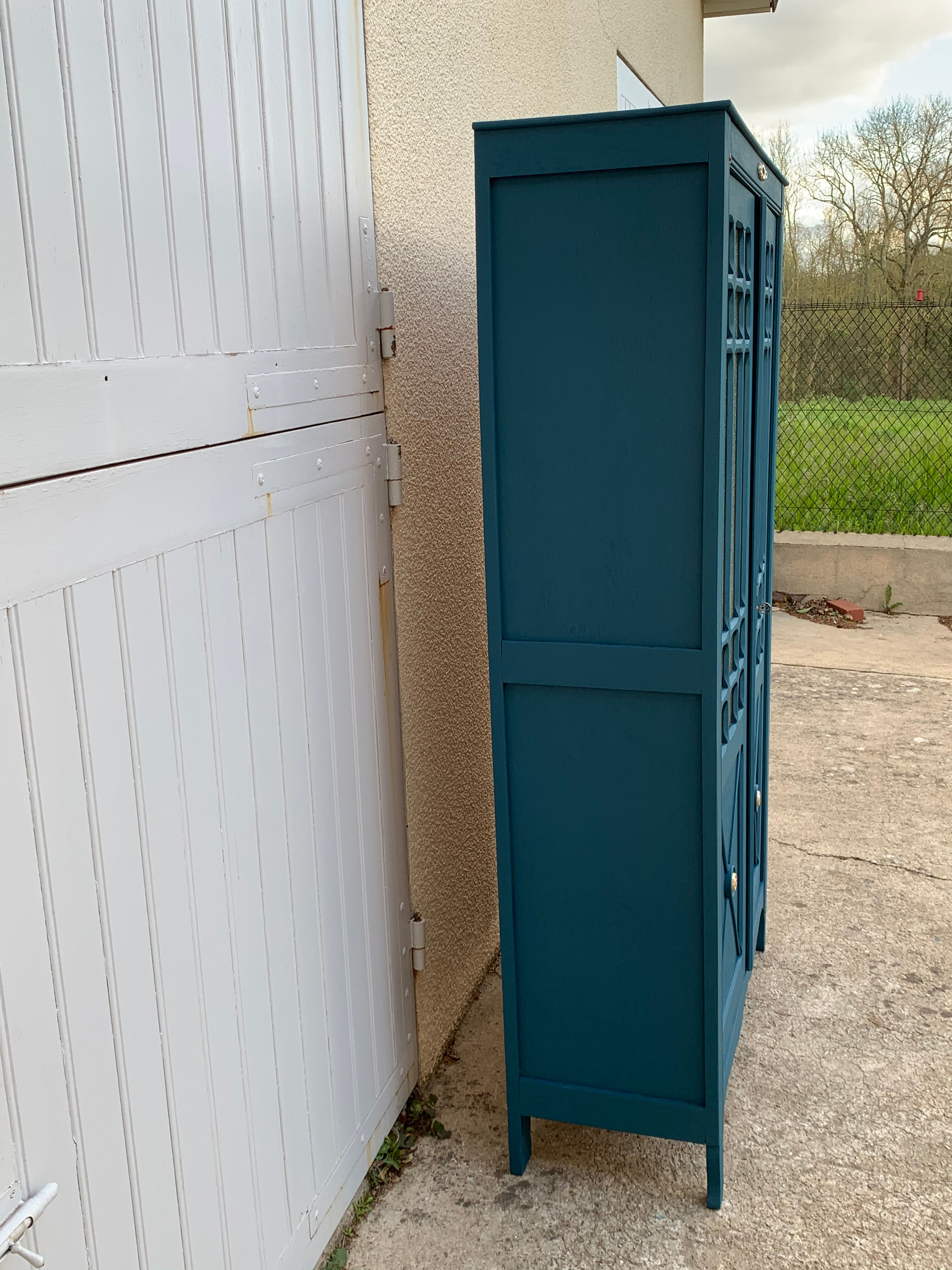 Glass-glazed Parisian wardrobe 1950