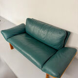 Salon complet canapé cuir teck design scandinave Komfort Danish