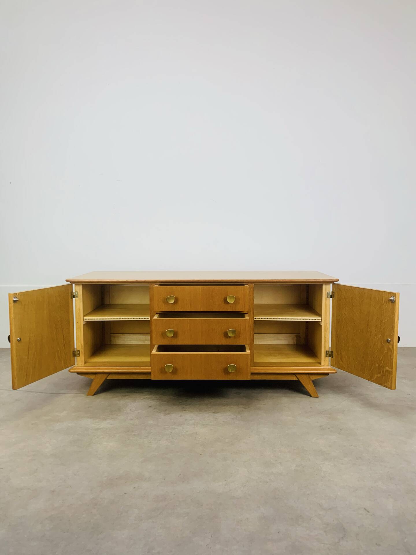 Enfilade en chêne blond, années 50, vintage 