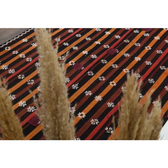 Vintage Turkish Oushak Handmade Wool & Cotton Brown Rug 169x238