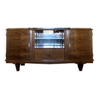Curved sideboard from the Art Deco period in blond mahogany, circa 1930