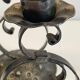 Vintage Black Patina Metal Candlesticks