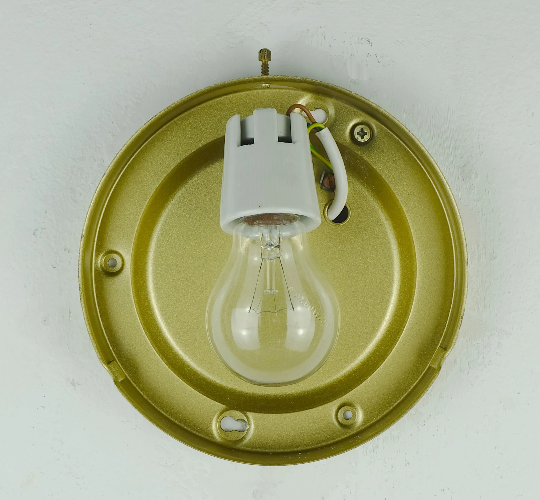 Vintage 1970s mid century wall sconce petal-shaped amber glass shades 2 available