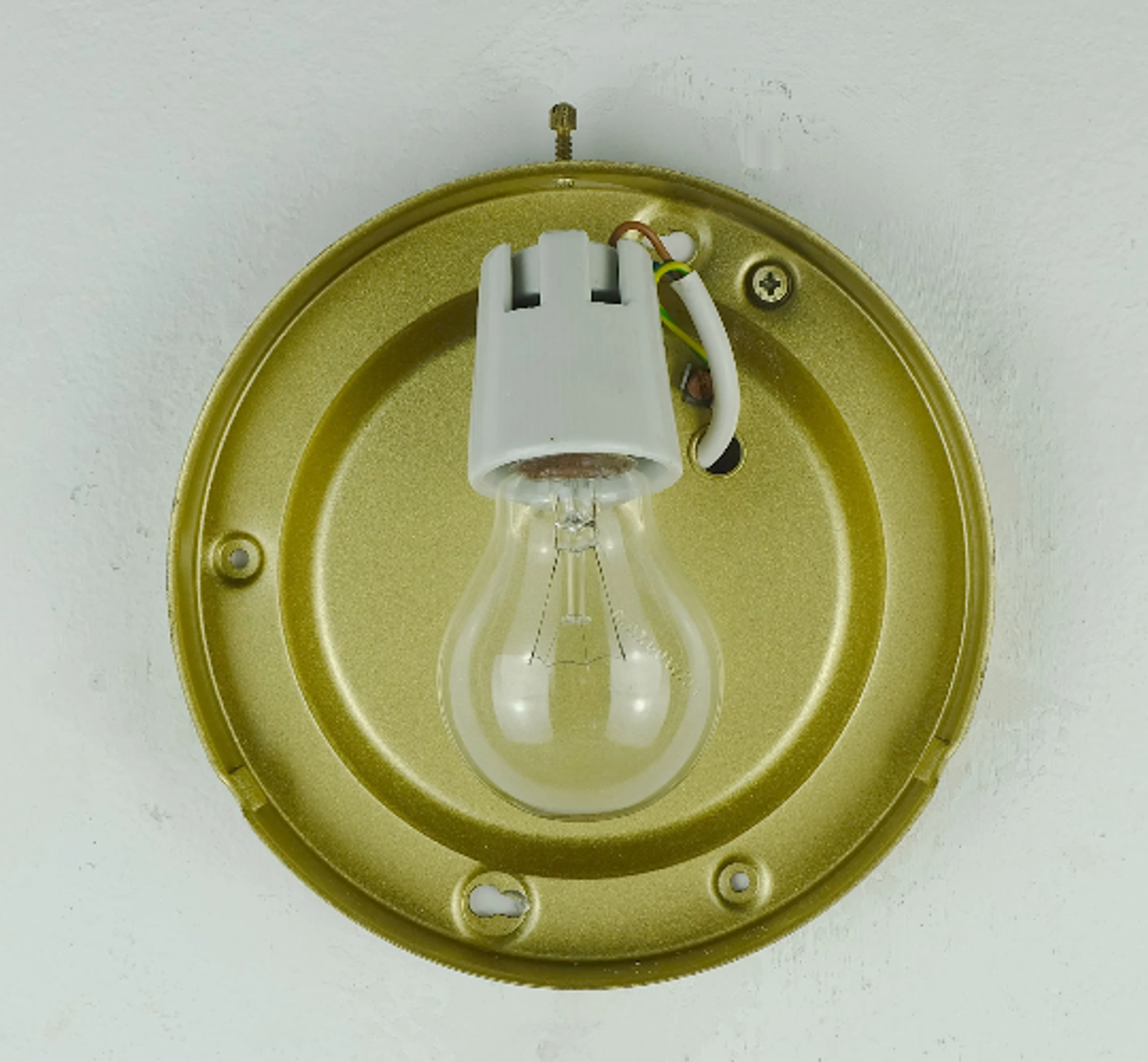 Vintage 1970s mid century wall sconce petal-shaped amber glass shades 2 available