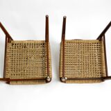 Two original 1960s Wilkhahn chairs made of walnut with wicker cane