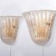 Set of 2 Murano Glass wall lamps by Venini, 1970 Italy.