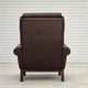 1970s, Danish armchair, original brown furniture leather.