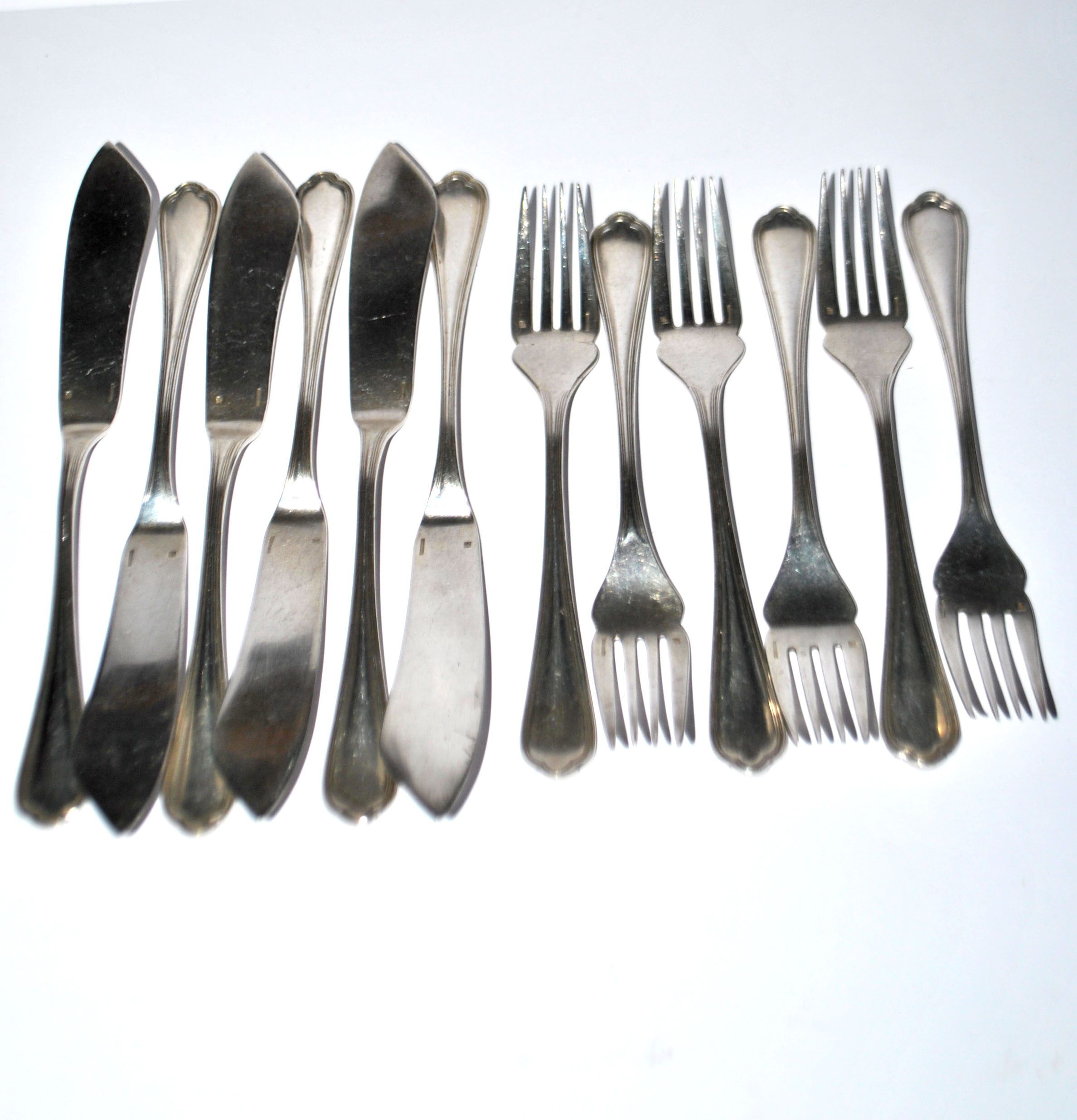 Christofle Spatours 12-piece fish cutlery set: 6 forks + 6 fillet knives