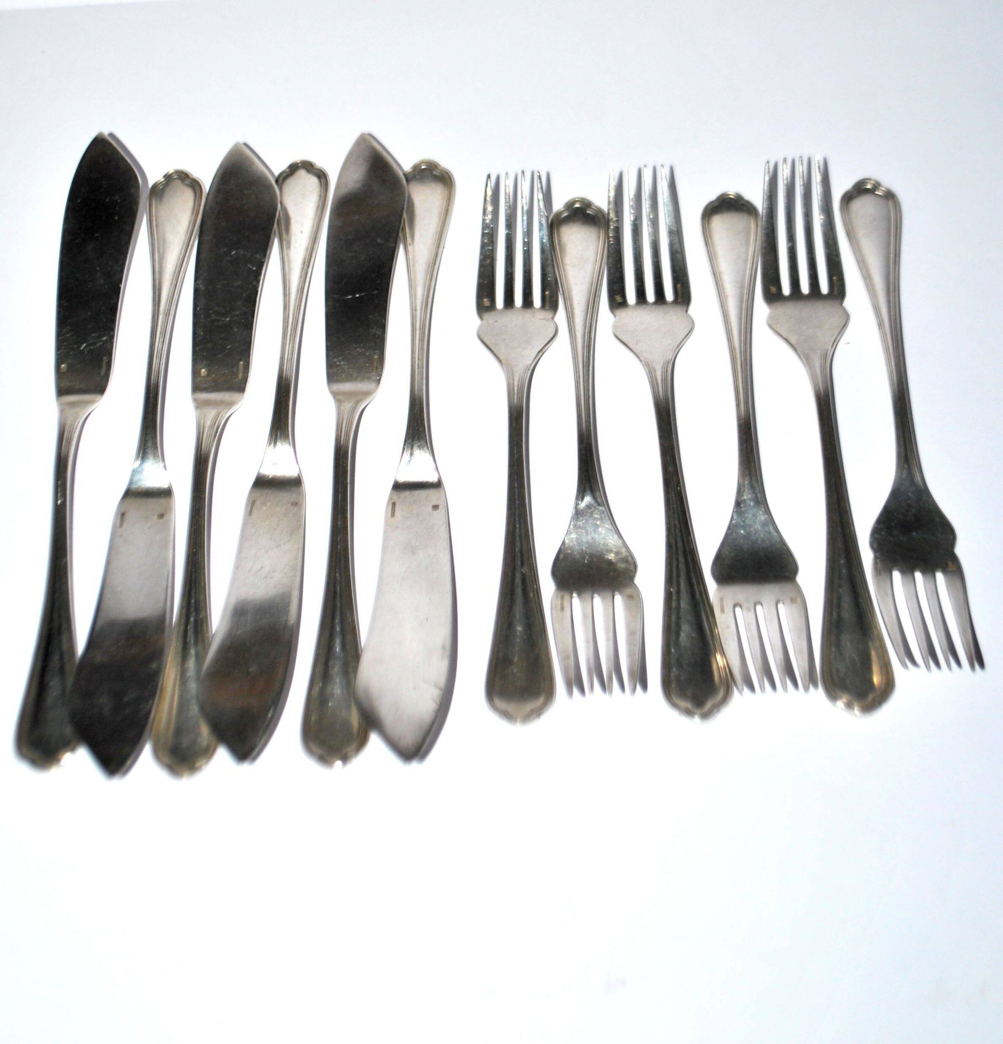 Christofle Spatours 12-piece fish cutlery set: 6 forks + 6 fillet knives