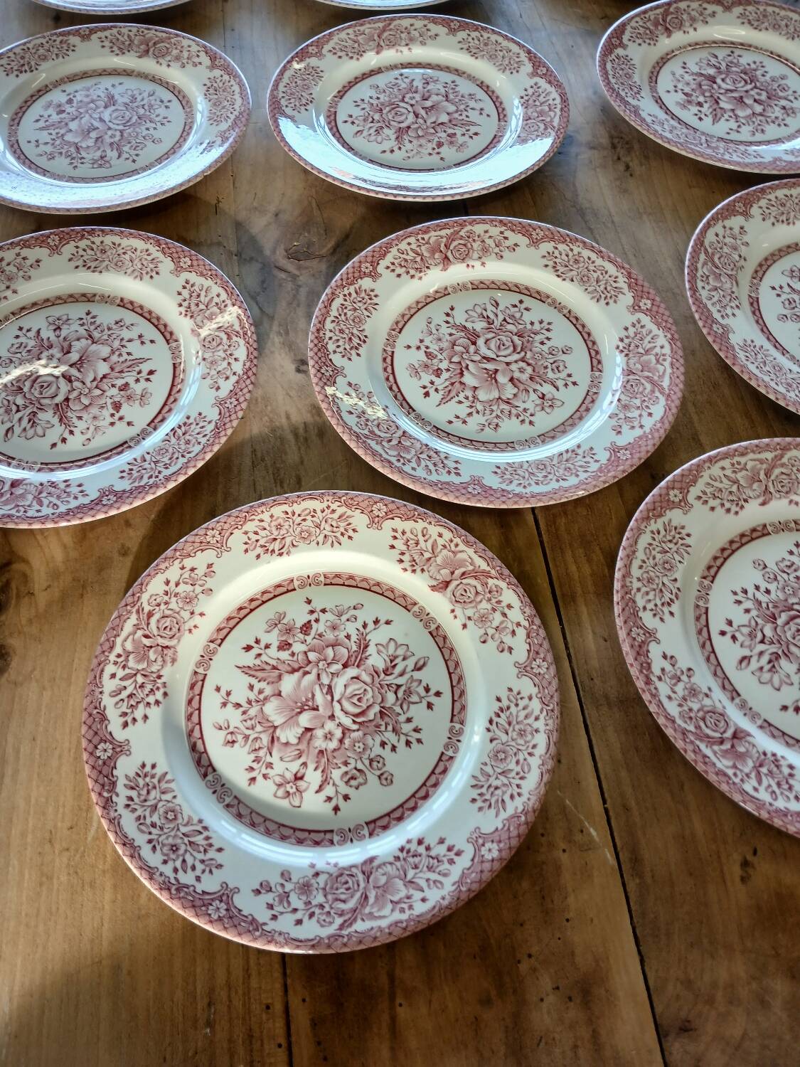14 Antique English Dinner Plates