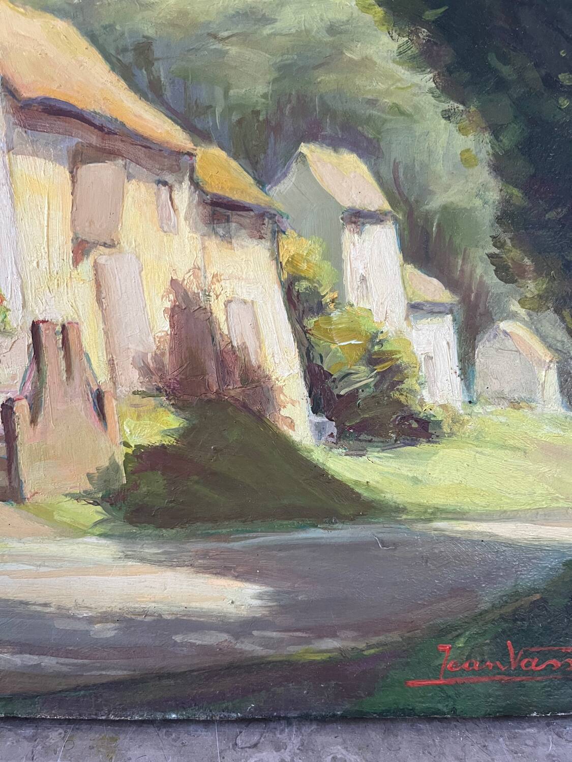 Sortie du village de Thoix, signée Jean Vasseur