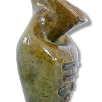 Vase signed 1970 design vintage 70's modernist décor ceramic tissue
