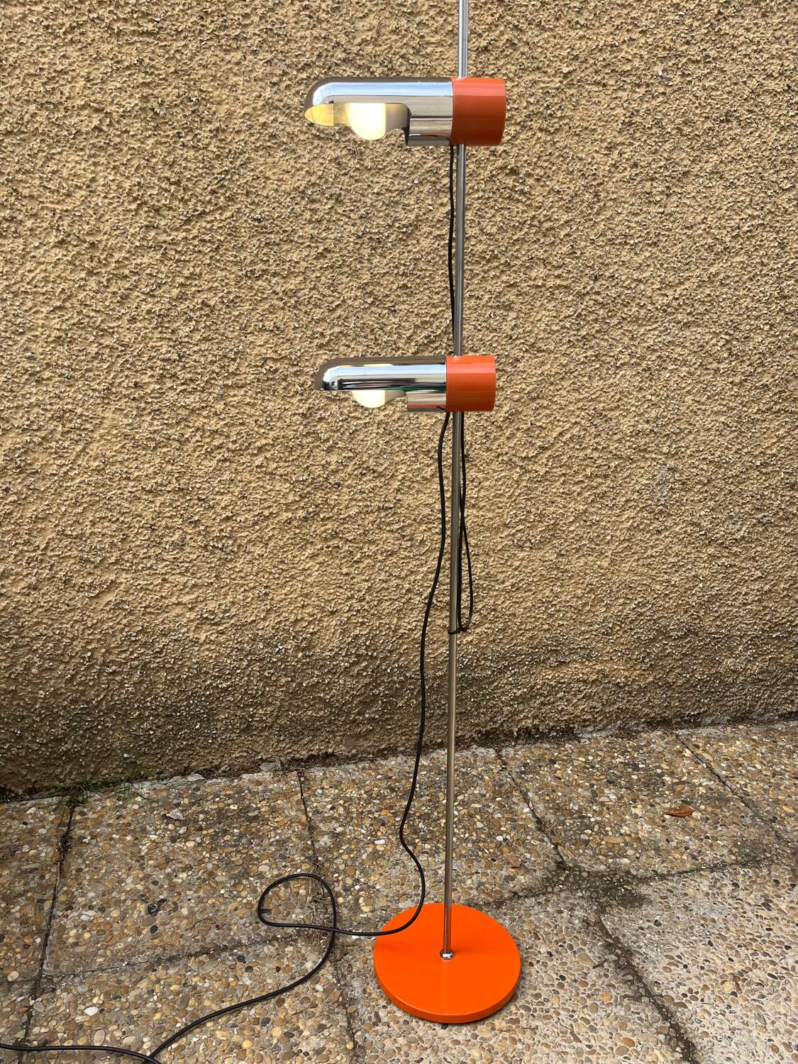 1970s orange designer floor lamp