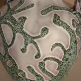 Large vase in glazed ceramic and "fat lava", signed Bruno Dose, design from the 50s/60s