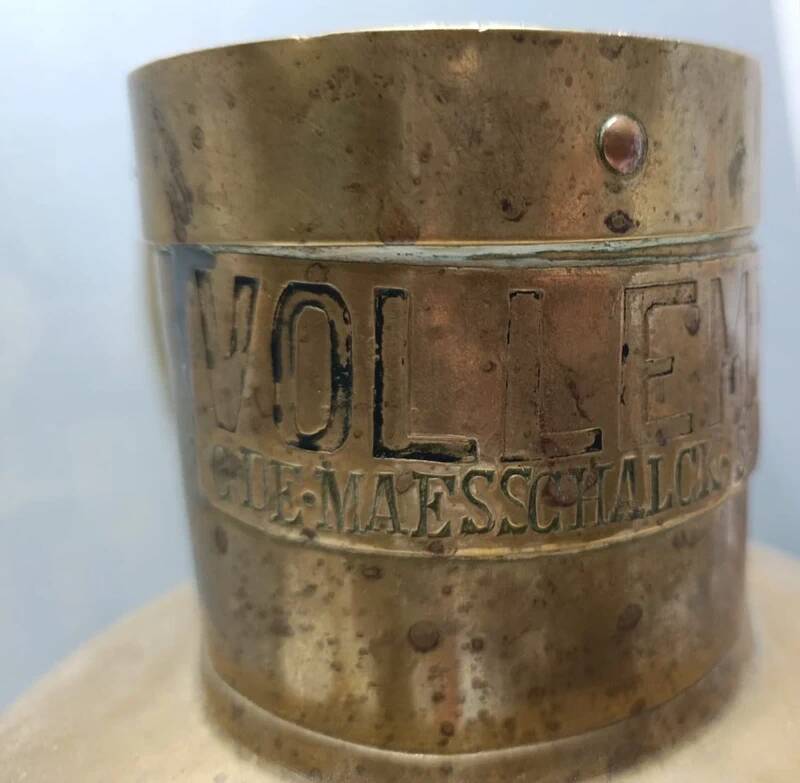 Brass handled jar - Antique Dutch craftsmanship - beautiful inscriptions