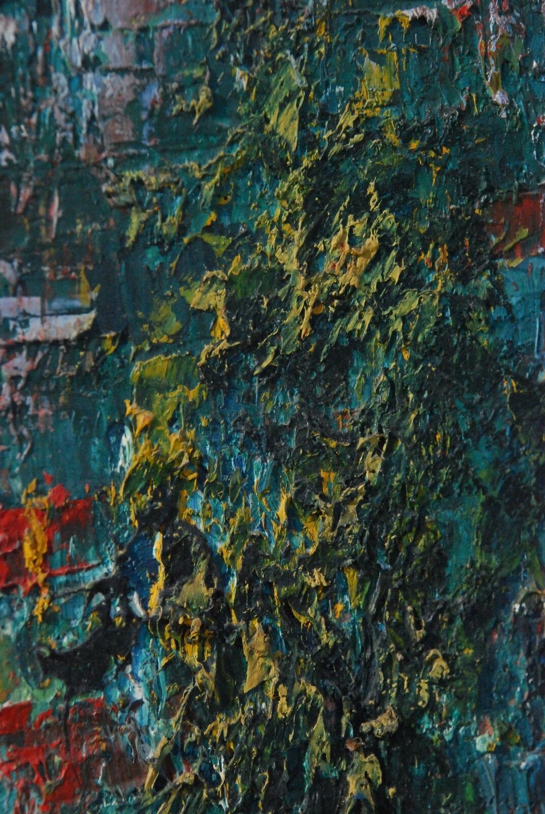 Tableau paysage de l'Isère abstrait 1960 Jean Buffa