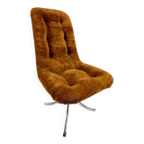 Pair of  chairs - 1970´s - chrome and brown velvet