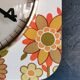 Vintage formica clock square silent wall pendulum "Jaz orange flowers"