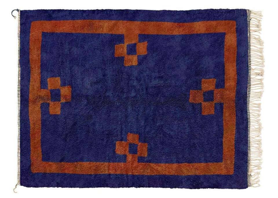 Moroccan wool beni ouarine rug 200x100cm